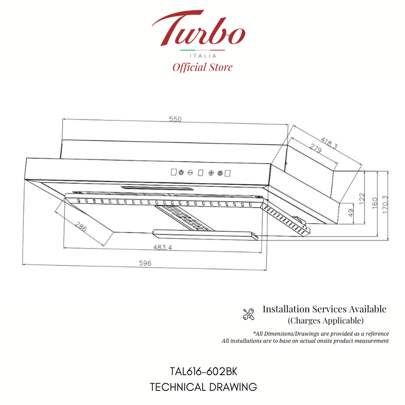 TAL616-90BK Drawing